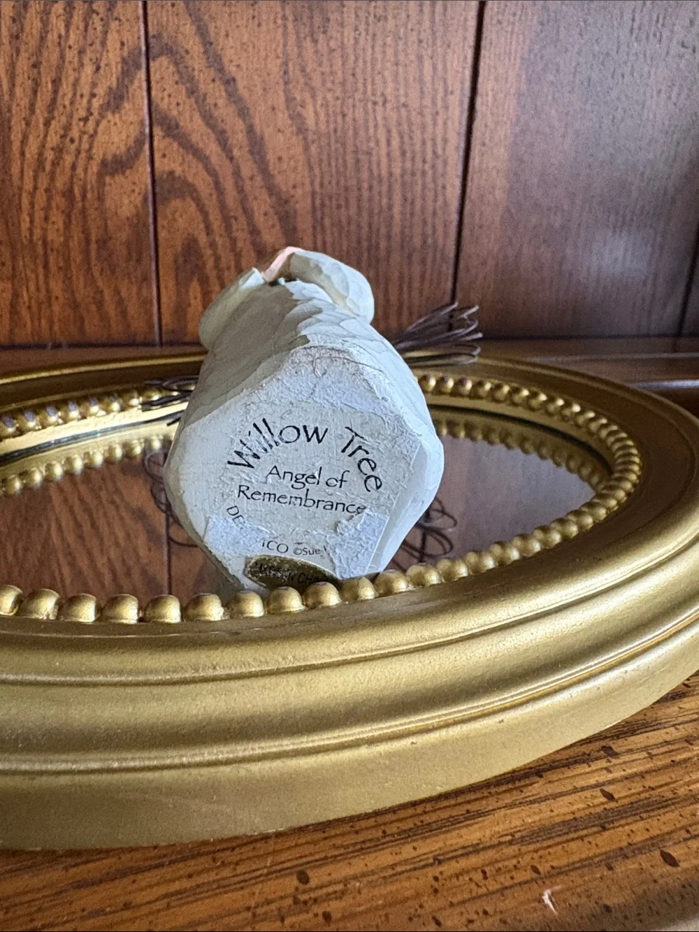 Willow Tree Angel Figurine in Ivory and Gold Tones, Angel of Remembrance